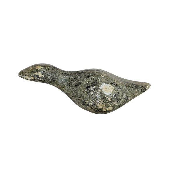 Accents Artist Signed Dimu Canadian Inuit Style Carved Soapstone Duck